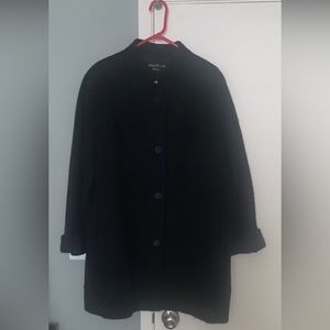 Linda Richards Luxury Button Down Black Coat